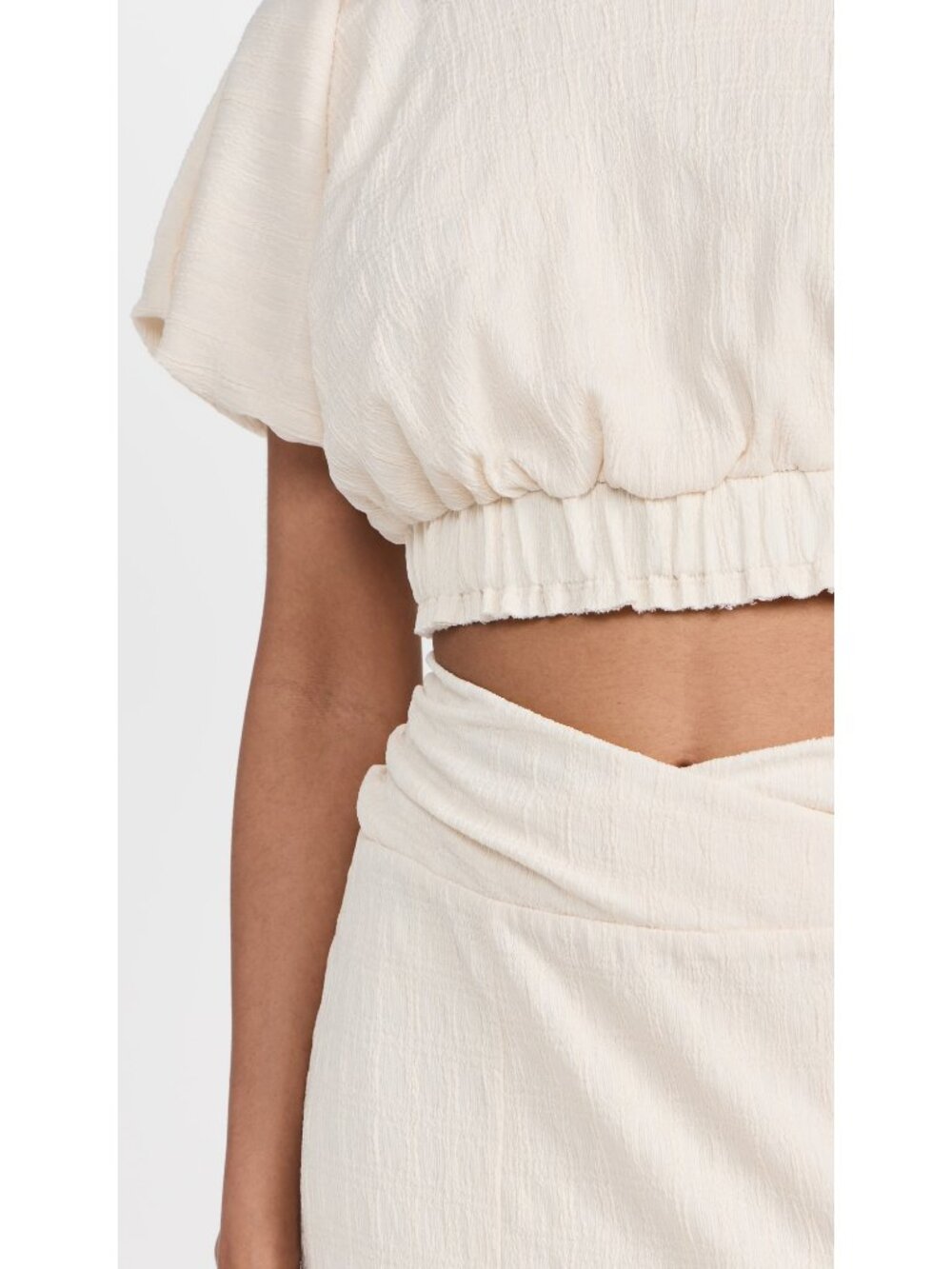 Free People Tovah Textured Plaid Slit Maxi Skirt Tofu Cream Size Large NWT - Picture 7 of 14
